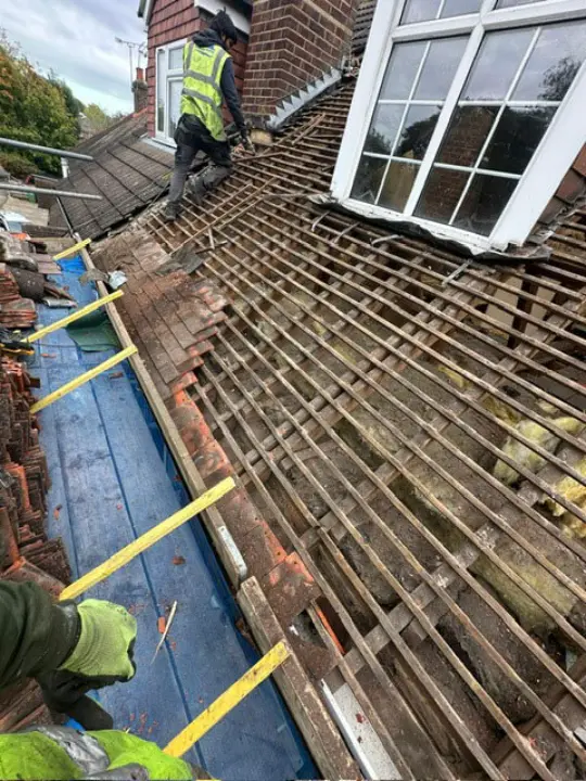 felt and tiles removed