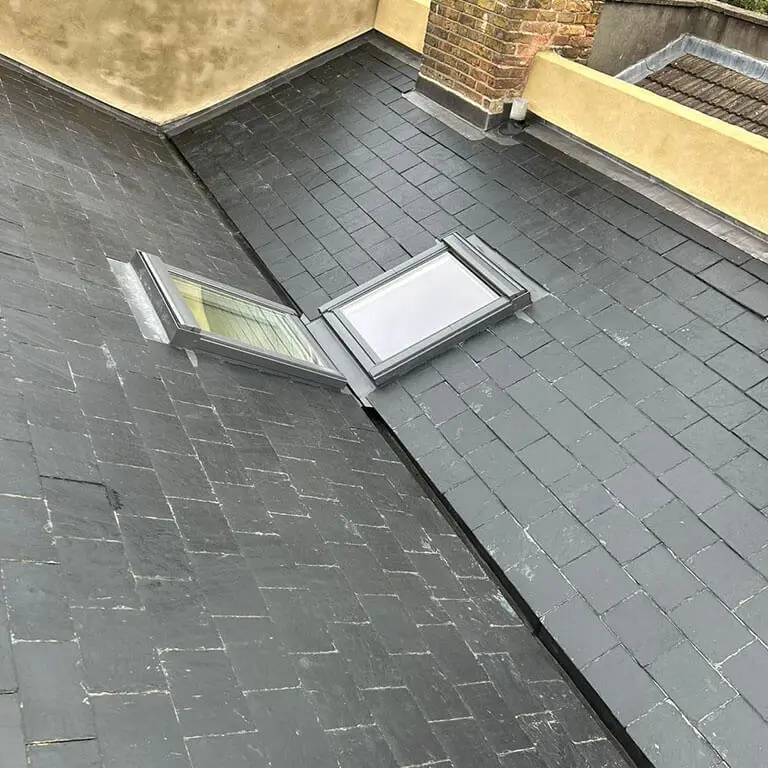 Tiled roofs with sky lights